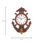 Solace® Anchor Pendulum Designer Wall Clock | Decorative Vintage Style for Home (19.5×14.5 Inch) – Model 5794