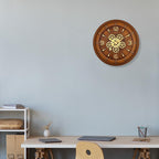 Solar Quartz® 20 Inch Vintage Moving Gear Wall Clock | Wooden Finish Decorative Designer Clock (SQ-55)