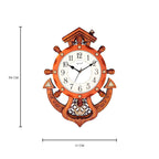 Solar Quartz® Anchor & Ship Wheel Decorative Wall Clock – 22×17 Inch Nautical Wall Décor (Model 5786)