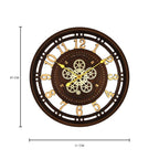 Solar Quartz® 24 Inch Luxury Moving Gear Wall Clock | Vintage Steampunk Open Dial Design (SQ-44)