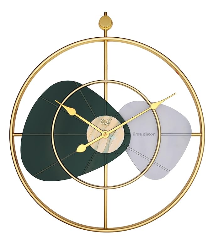 Solar Quartz® Premium 24×24 Inch Yellow Gold Open Frame Designer Wall Clock SQ-60