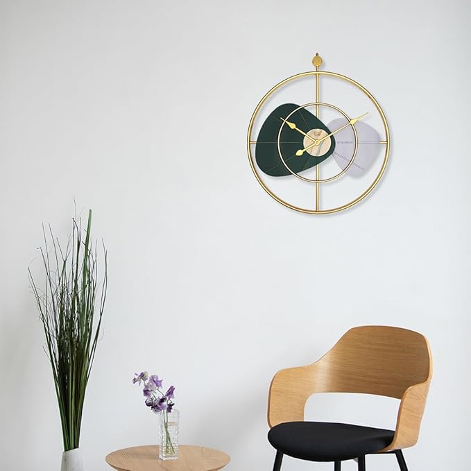 Solar Quartz® Premium 24×24 Inch Yellow Gold Open Frame Designer Wall Clock SQ-60