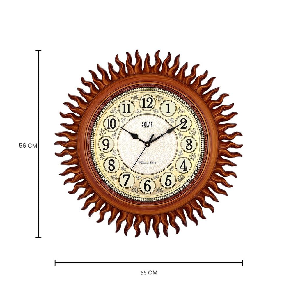 Solar Quartz® 22″ Sun-Themed Designer Wall Clock