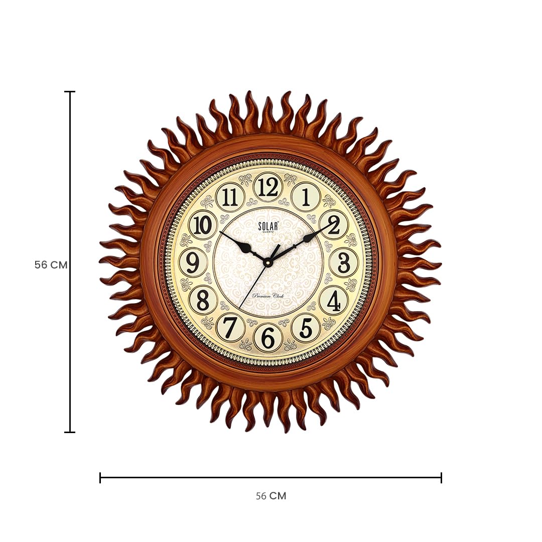 Solar Quartz® 22″ Sun-Themed Designer Wall Clock