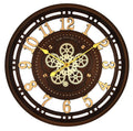 Solar Quartz® 24 Inch Luxury Moving Gear Wall Clock | Vintage Steampunk Open Dial Design (SQ-44)